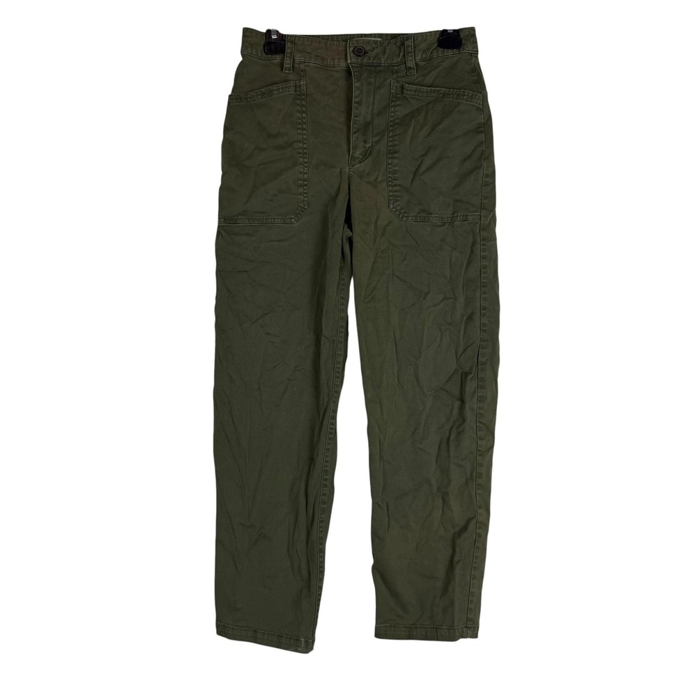 Universal Thread Pants Womens 4 Green Twill Crop Utility Pockets Stretch Casual